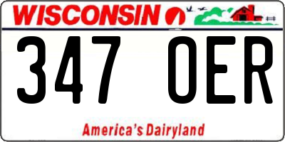 WI license plate 347OER