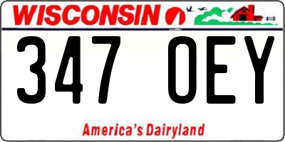 WI license plate 347OEY