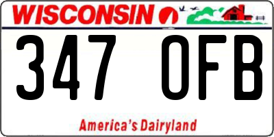 WI license plate 347OFB