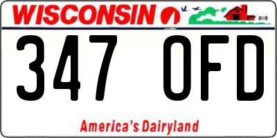WI license plate 347OFD