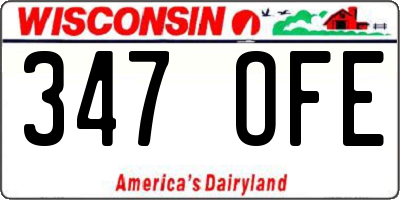 WI license plate 347OFE