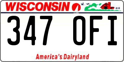 WI license plate 347OFI