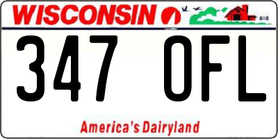 WI license plate 347OFL