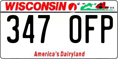 WI license plate 347OFP