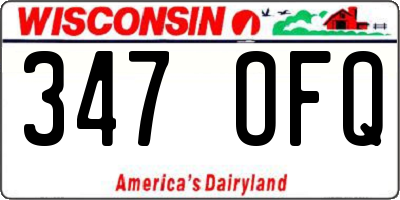 WI license plate 347OFQ