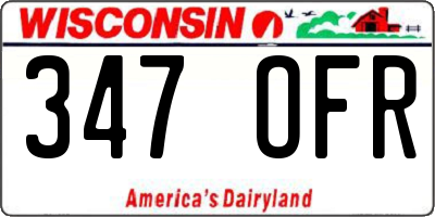WI license plate 347OFR