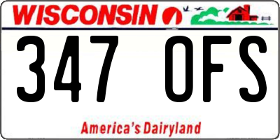WI license plate 347OFS