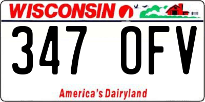 WI license plate 347OFV