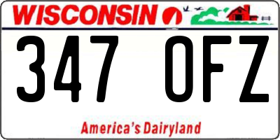 WI license plate 347OFZ