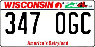 WI license plate 347OGC