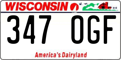 WI license plate 347OGF