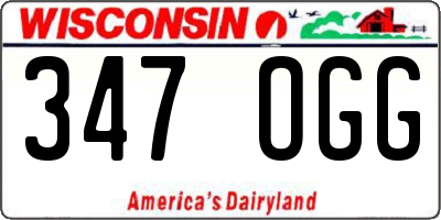 WI license plate 347OGG