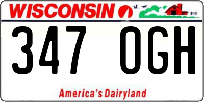 WI license plate 347OGH