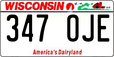 WI license plate 347OJE