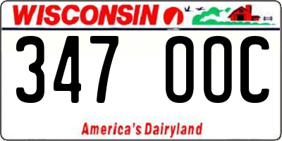 WI license plate 347OOC