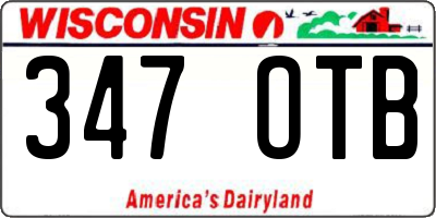 WI license plate 347OTB