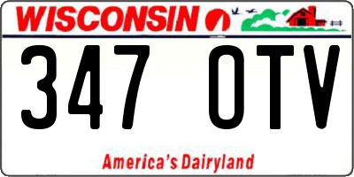 WI license plate 347OTV