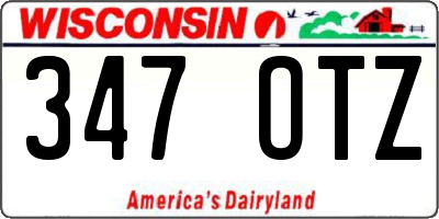 WI license plate 347OTZ