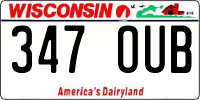 WI license plate 347OUB