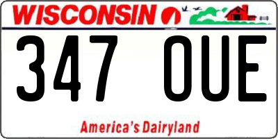 WI license plate 347OUE