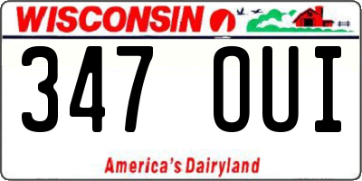 WI license plate 347OUI