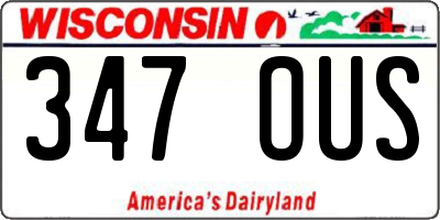 WI license plate 347OUS