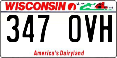 WI license plate 347OVH