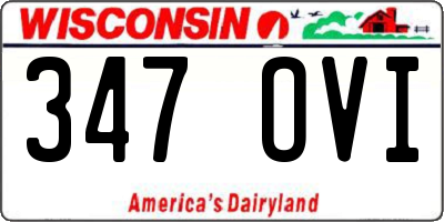WI license plate 347OVI