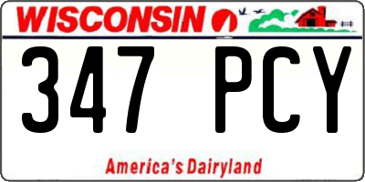 WI license plate 347PCY