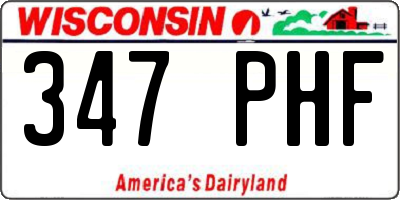 WI license plate 347PHF