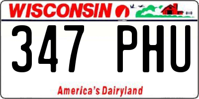 WI license plate 347PHU
