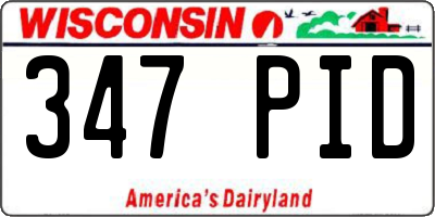 WI license plate 347PID