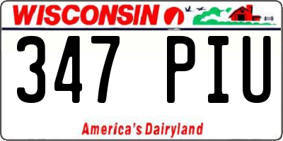 WI license plate 347PIU