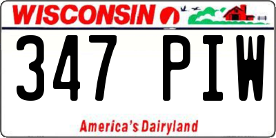 WI license plate 347PIW