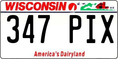 WI license plate 347PIX