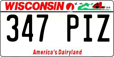 WI license plate 347PIZ