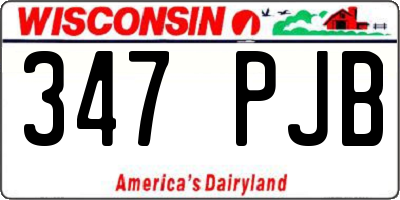 WI license plate 347PJB