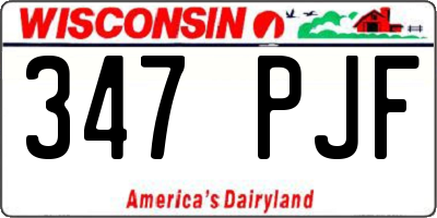 WI license plate 347PJF
