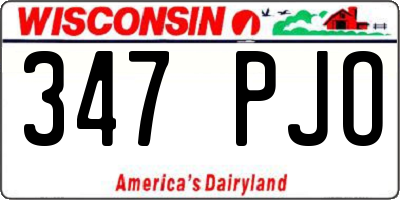 WI license plate 347PJO