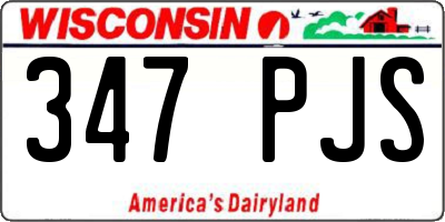 WI license plate 347PJS