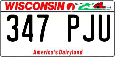 WI license plate 347PJU