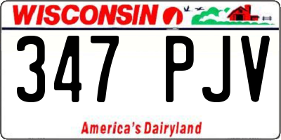 WI license plate 347PJV