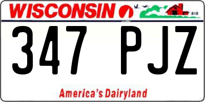 WI license plate 347PJZ