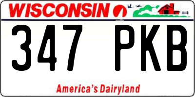WI license plate 347PKB
