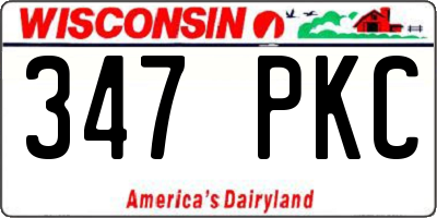 WI license plate 347PKC