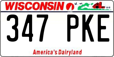 WI license plate 347PKE