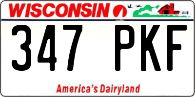 WI license plate 347PKF
