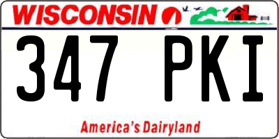 WI license plate 347PKI