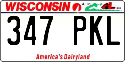 WI license plate 347PKL