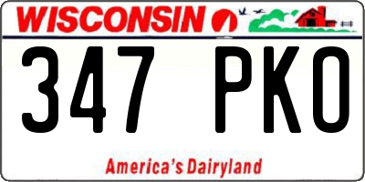 WI license plate 347PKO
